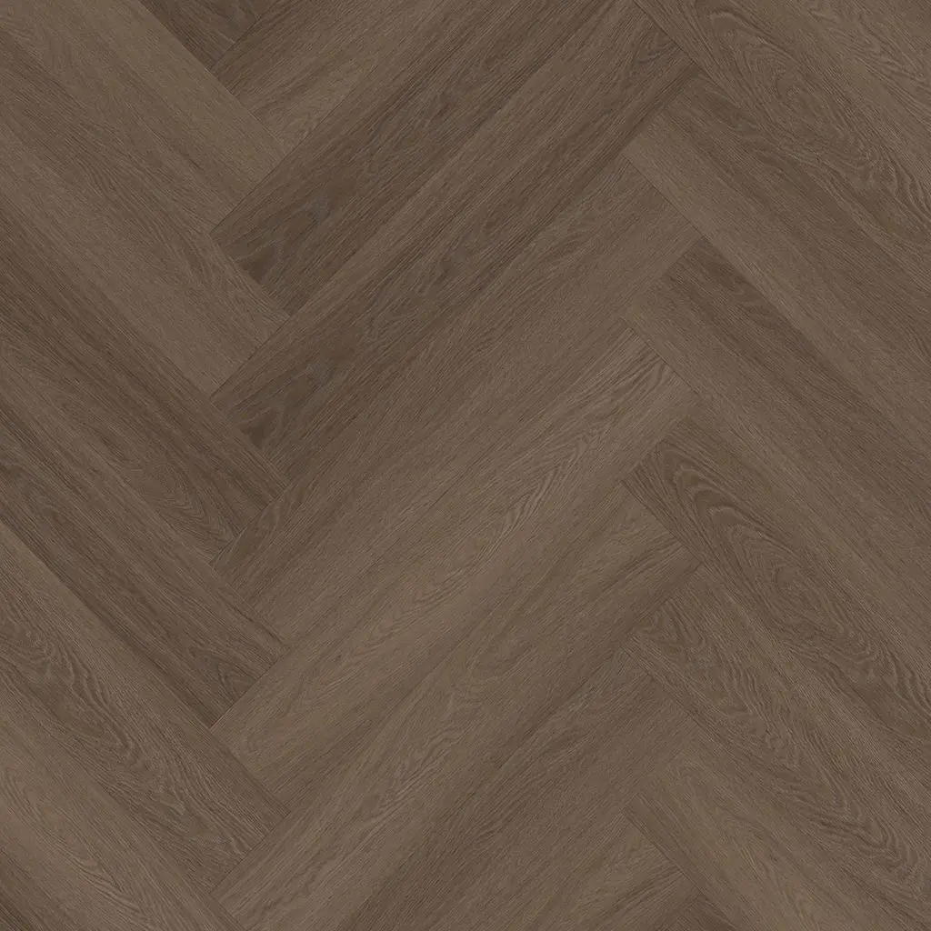 Ambiant Spigato Estino visgraat Dryback brown, decor van de pvcvloer