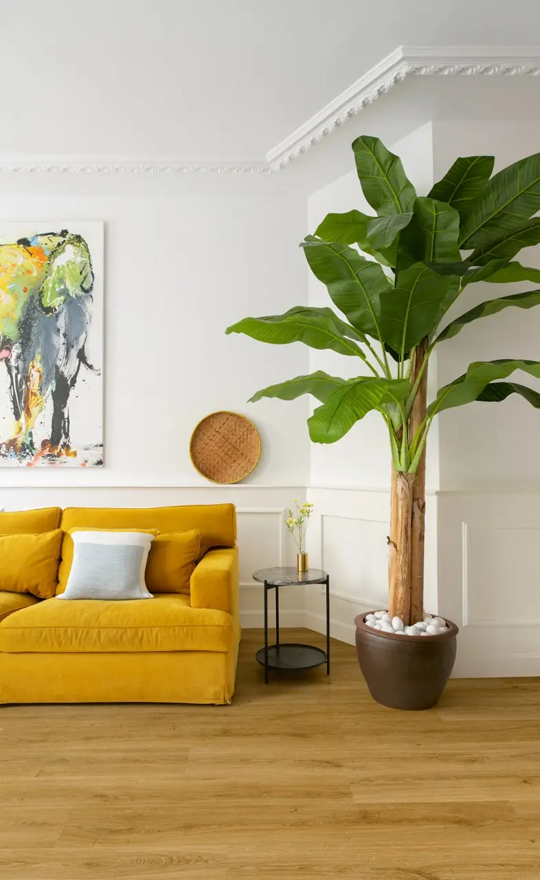 Ruimte met de pvcvloer Quick-Step Bloom Botanische gerookte eik