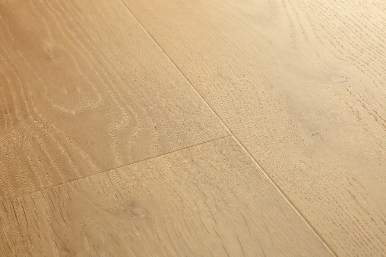 Close-up van de structuur van Quick-Step Bloom Elegante naturelle eik