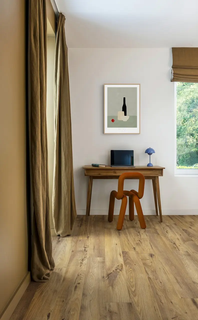 Ruimte met de pvcvloer Quick-Step Blos Vintage naturelle kastanje