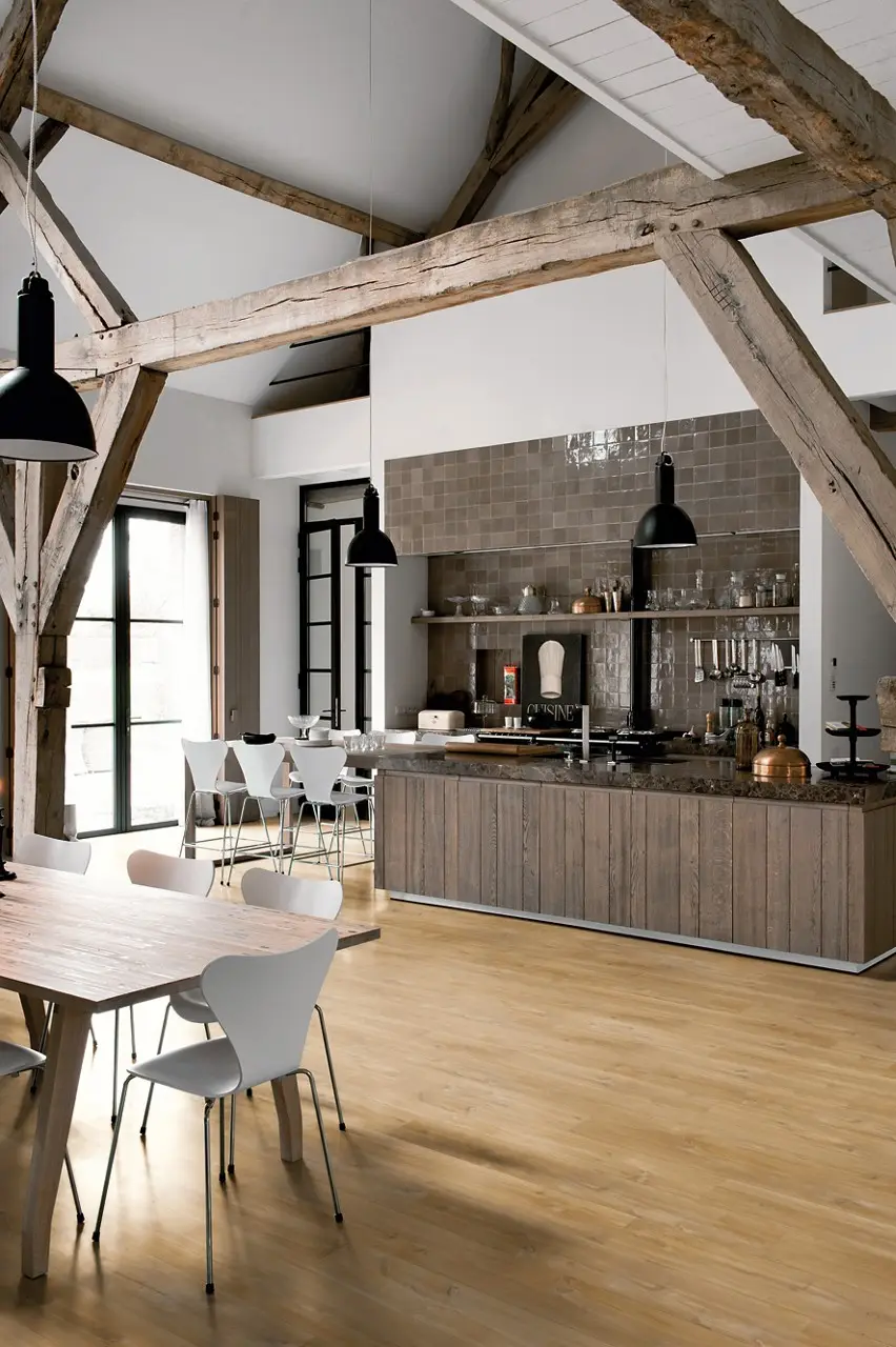 Ruimte met de pvcvloer Quick-Step Blos base Canyon naturelle eik