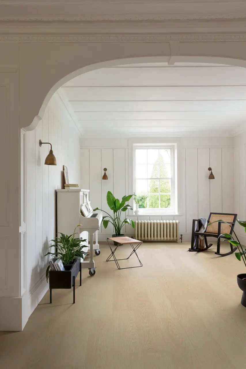 Ruimte met de pvcvloer Quick-Step Blos base Karnemelk eik