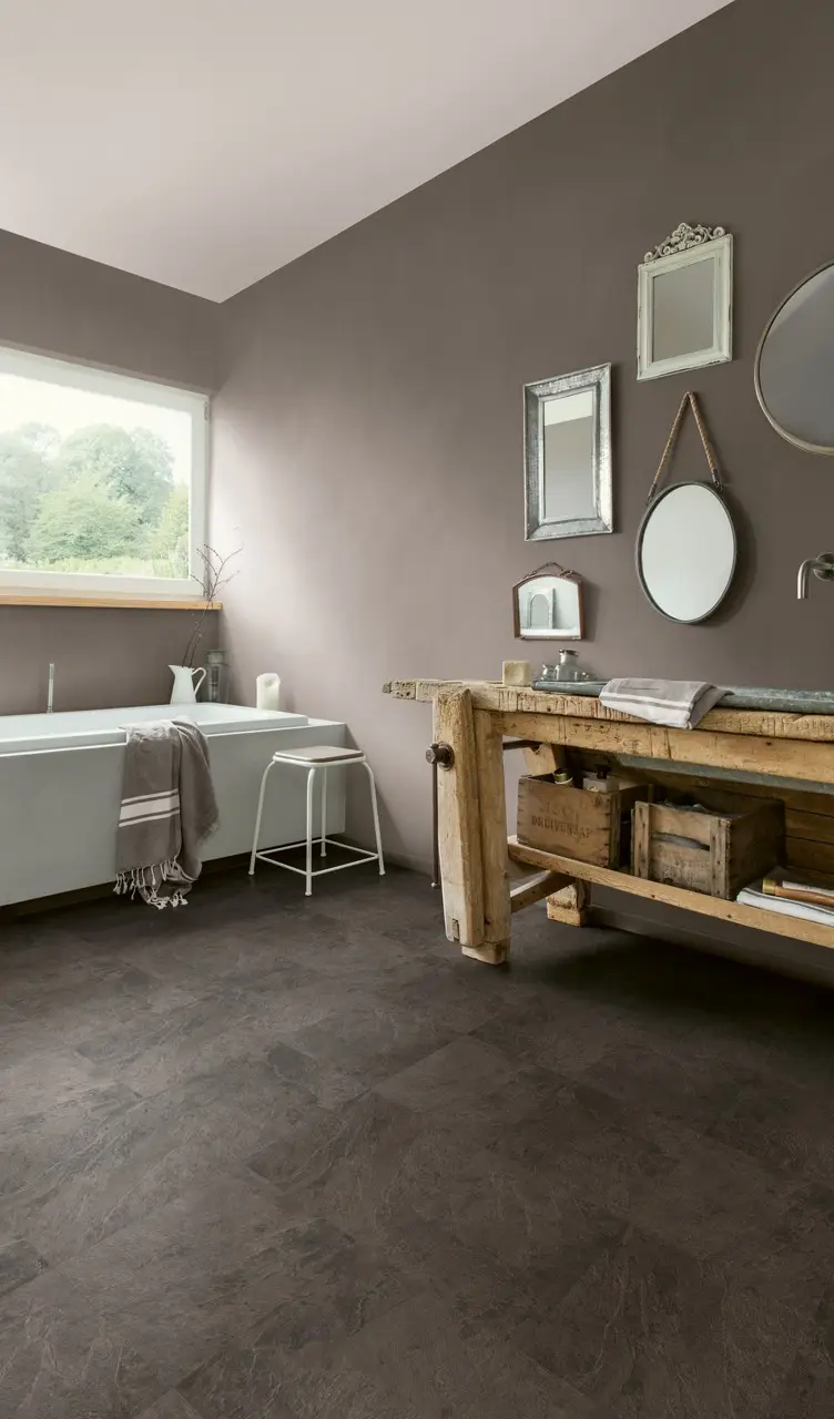 Ruimte met de pvcvloer Quick-Step Blush Zwarte leisteen