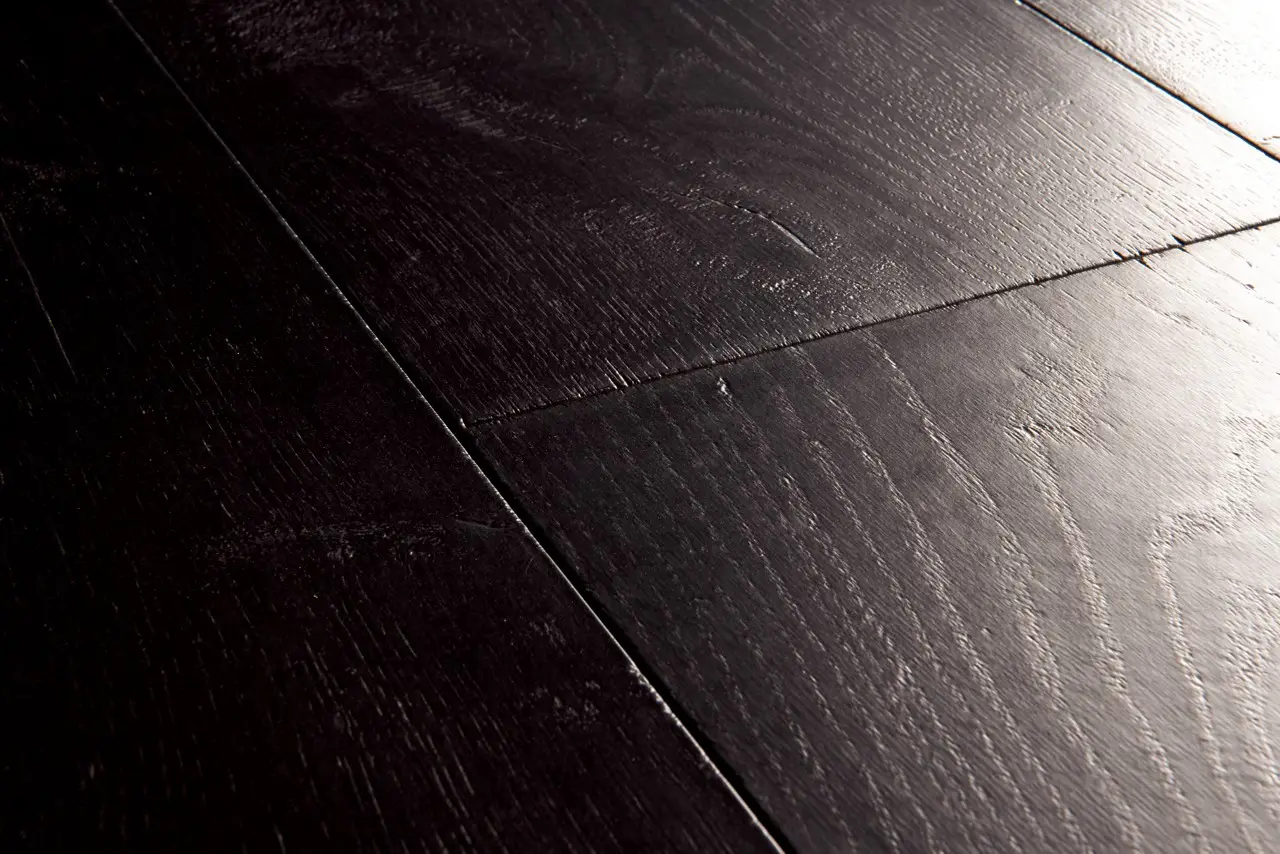 Close-up van de structuur van Quick-Step Capture Zwartgeverfde eik