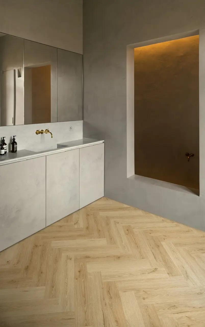 Ruimte met de pvcvloer Quick-Step Ciro Botanisch beige