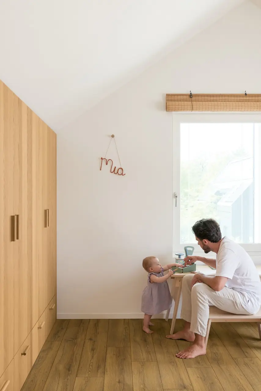 Ruimte met de laminaatvloer Quick-Step Classic Cacaobruine eik