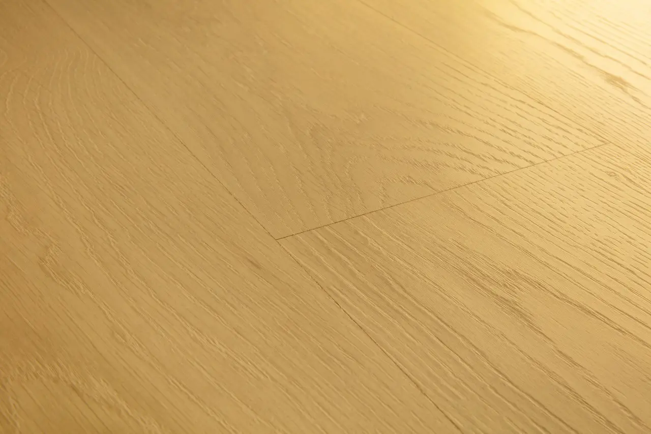 Close-up van de structuur van Quick-Step Classic Biscuit bruine eik