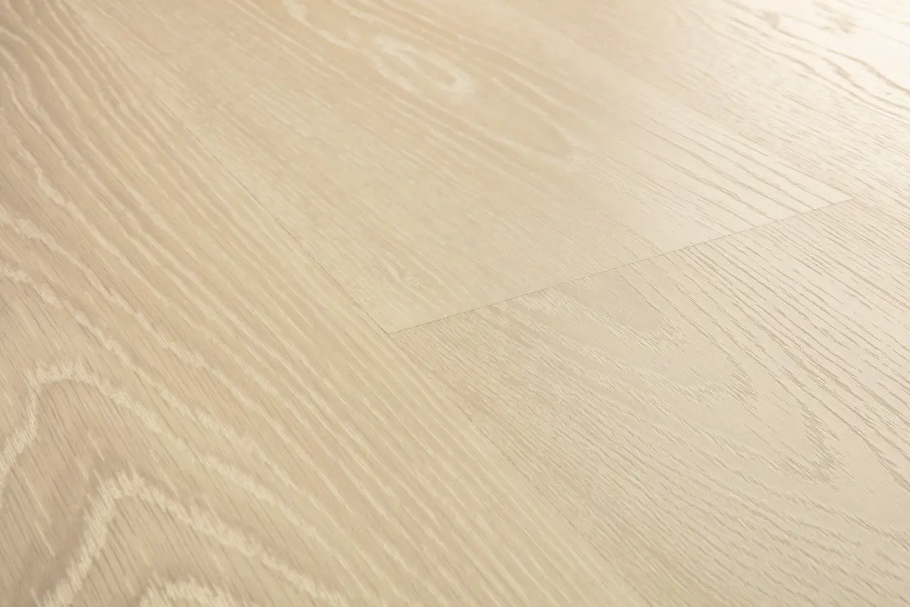 Close-up van de structuur van Quick-Step Classic Vorstige beige eik