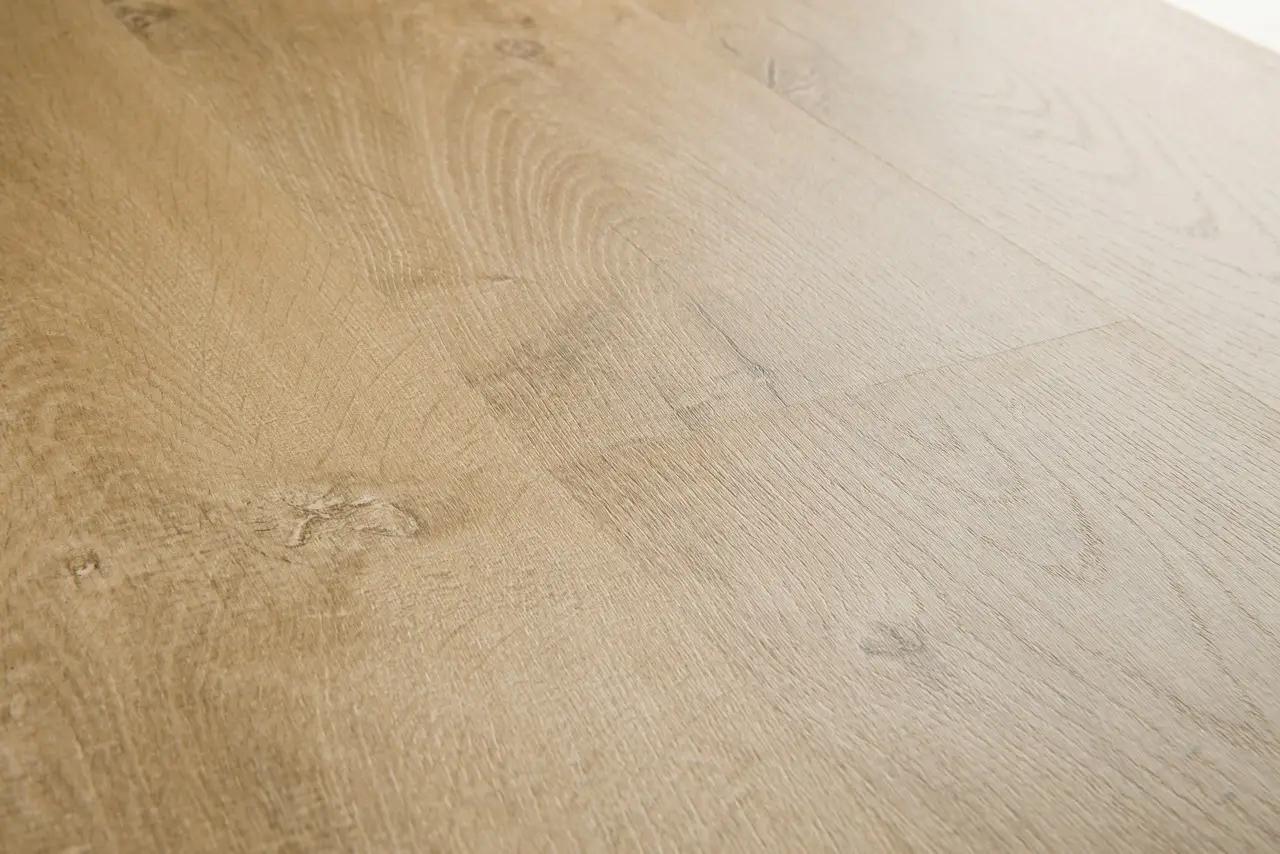 Close-up van de structuur van Quick-Step Eligna Venetiaanse naturelle eik