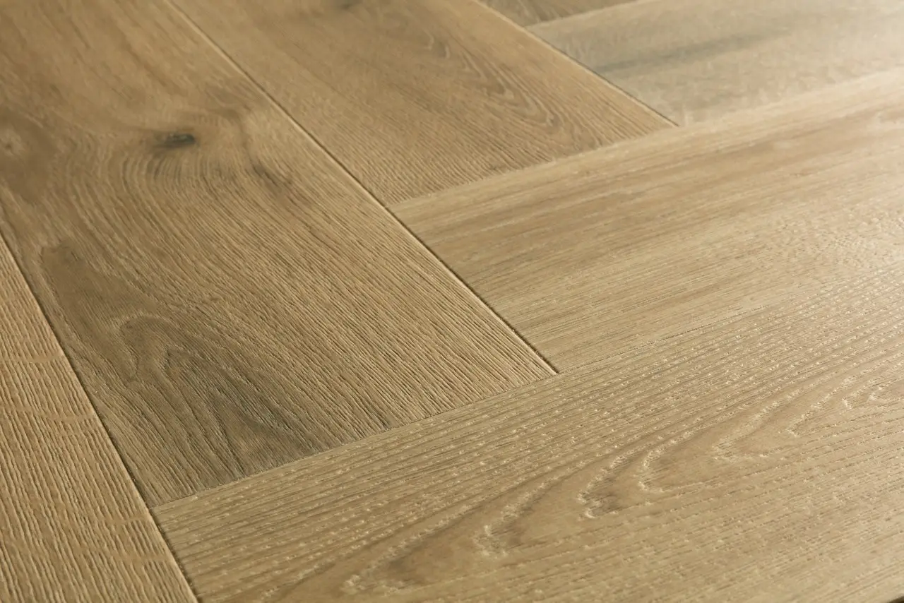 Close-up van de structuur van Quick-Step Impressive Design Gebrande eik