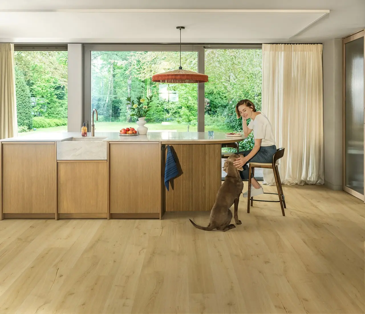 Ruimte met de laminaatvloer Quick-Step Impressive Ultra Amandelbruine eik