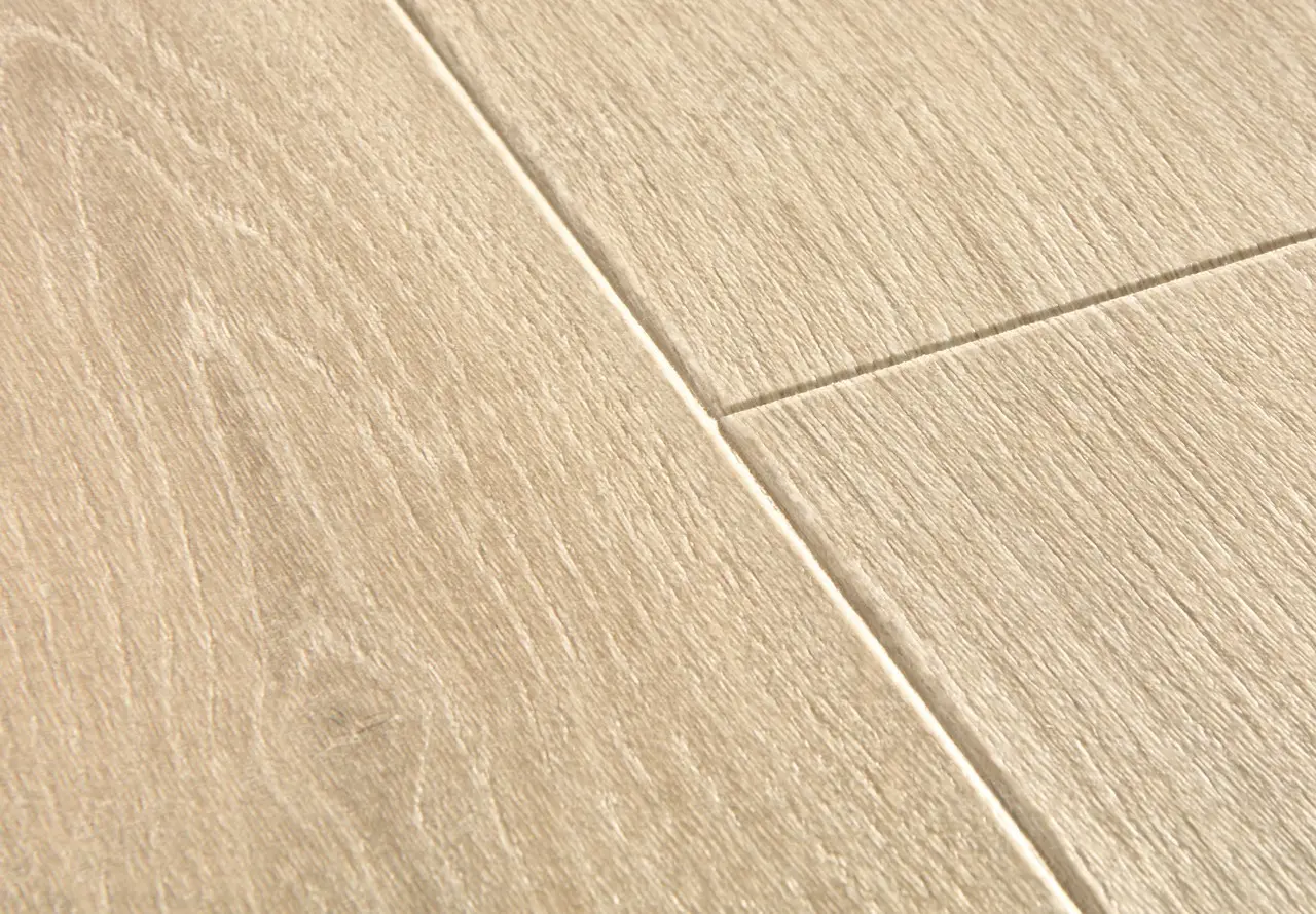 Close-up van de structuur van Quick-Step Majestic Bosland beige eik
