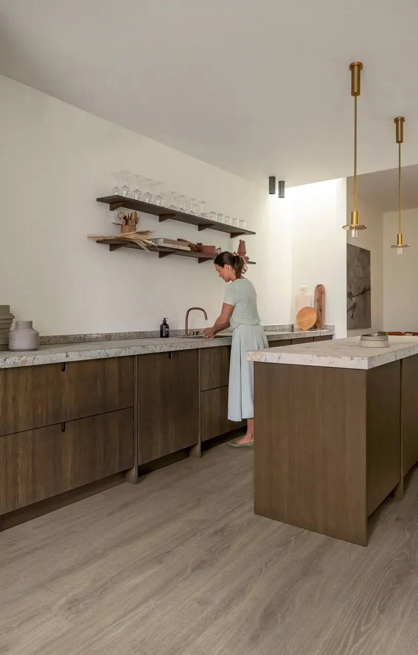 Ruimte met de laminaatvloer Quick-Step Majestic Bosland bruine eik