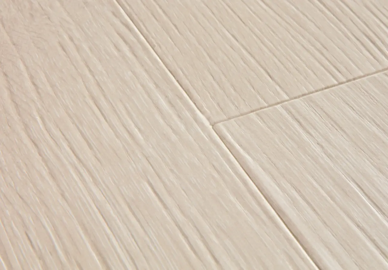 Close-up van de structuur van Quick-Step Majestic Vallei lichtbeige eik