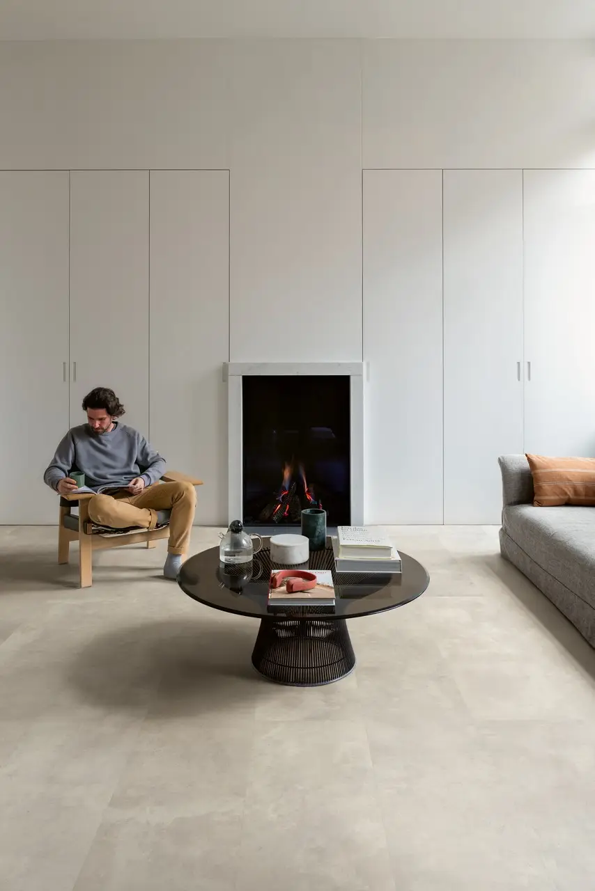 Ruimte met de laminaatvloer Quick-Step Muse Gevlekt beton