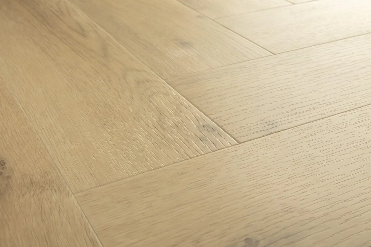 Close-up van de structuur van Quick-Step Pristine Ocean bliss naturel