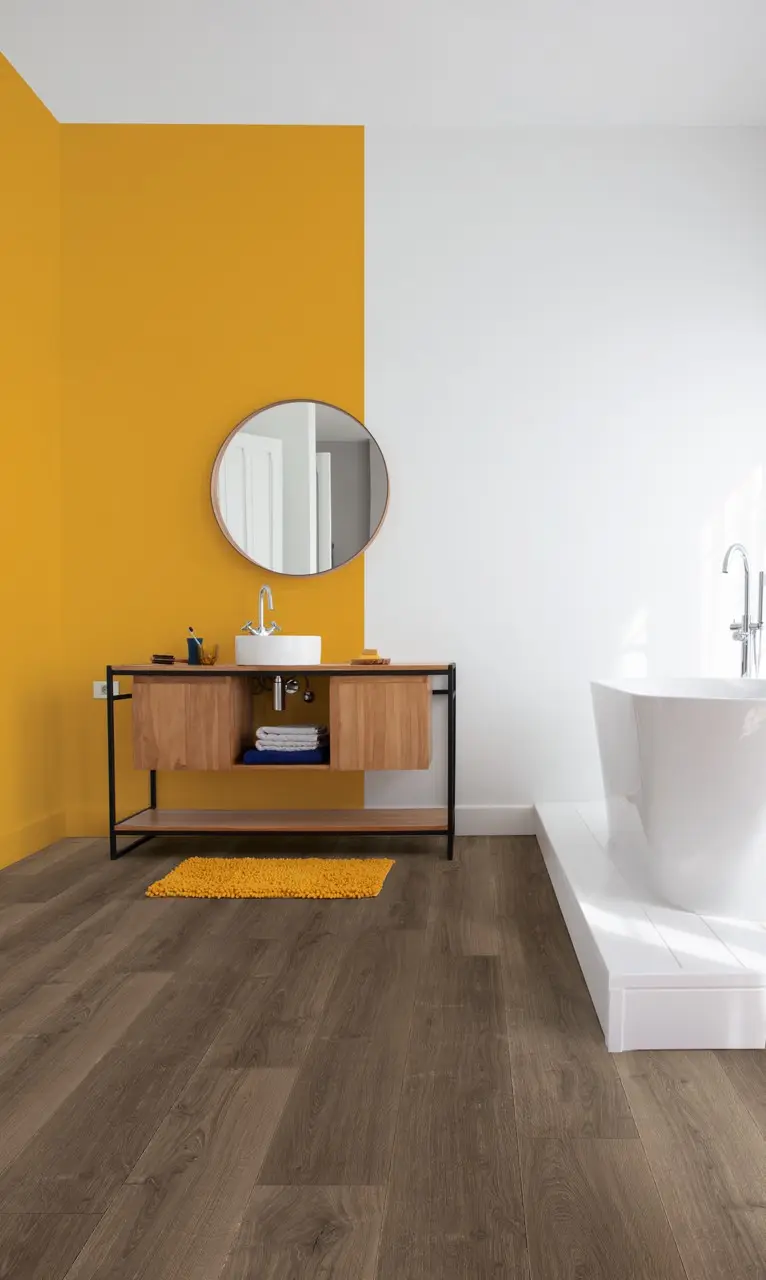 Interieur met de laminaatvloer Quick-Step Capture Geborstelde bruine eik